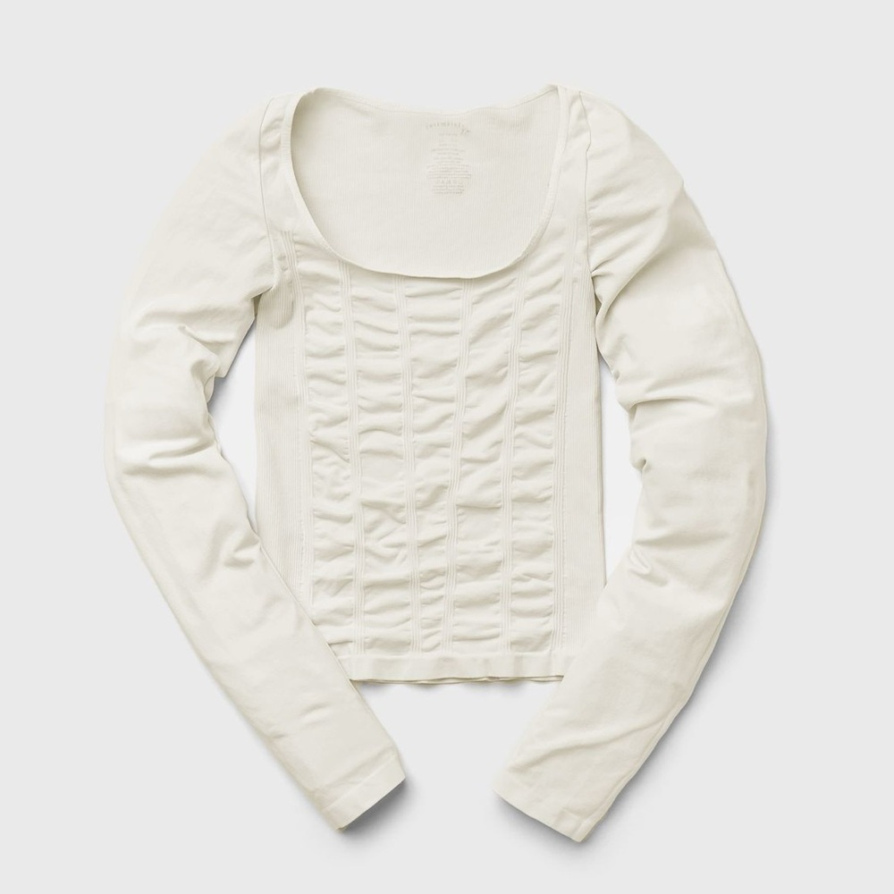 Intimately Free People Stay Here Seamless Ivory Long Sleeve Top Neutral Minimal
